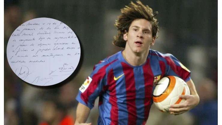 Se subastará el primer contrato de Lionel Messi con Barcelona.