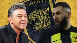 Marcelo Gallardo y Karim Benzema en Al-Ittihad.
