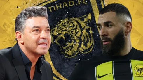 Marcelo Gallardo y Karim Benzema en Al-Ittihad.