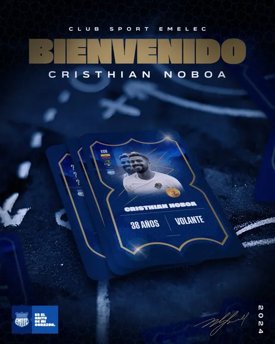 Cristhian Noboa fue presentado como nuevo refuerzo de Emelec. (Foto: @CSEmelec)