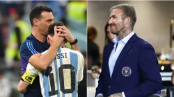 Lionel Scaloni, Leo Messi y David Beckham.