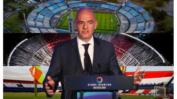 Gianni Infantino y los posibles estadios para inaugurar el Mundial 2030.