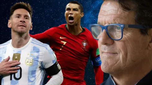 Fabio Capello, Lionel Messi y Cristiano Ronaldo.