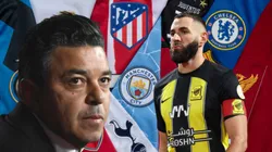 Marcelo Gallardo y Karim Benzema esperan por el futuro del segundo en Arabia.