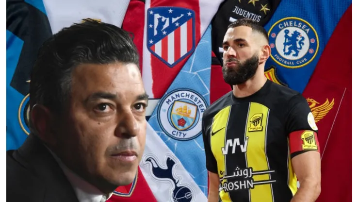Marcelo Gallardo y Karim Benzema esperan por el futuro del segundo en Arabia.