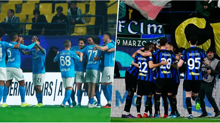 Napoli e Inter de Milán se enfrentarán este lunes 22 de enero en la Final de la Supercopa de Italia. Getty Images.