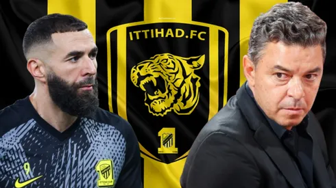 Karim Benzema y Marcelo Gallardo, a horas de verse en Al-Ittihad.