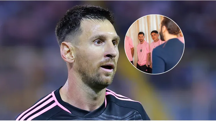 Messi con el presidente de El Salvador.