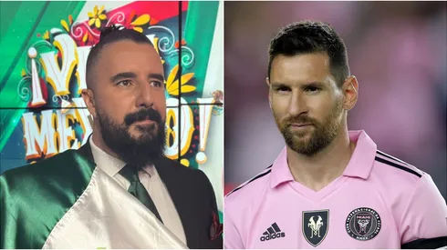 Álvaro Morales y Lionel Messi.