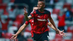 TOLUCA, MEXICO - MAY 12: Michael Estrada #13 of Toluca celebrates after scoring the second goal of his team during the quarterfinals first leg match between Toluca and Cruz Azul as part of the Torneo Guard1anes 2021 Liga MX at Nemesio Diez Stadium on May 12, 2021 in Toluca, Mexico. (Photo by Hector Vivas/Getty Images)