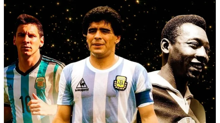 Lionel Messi, Diego Armando Maradona y Pelé.