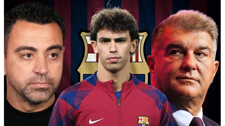 Xavi, Joan Laporta y Joao Félix.