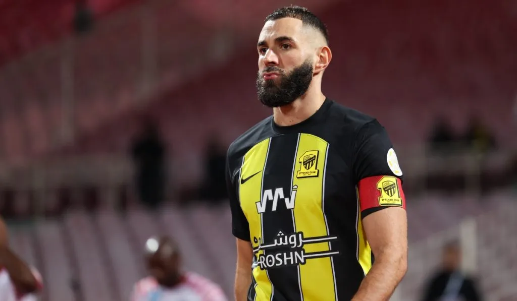 Karim Benzema en uno de sus encuentros por Al-Ittihad: Getty Images