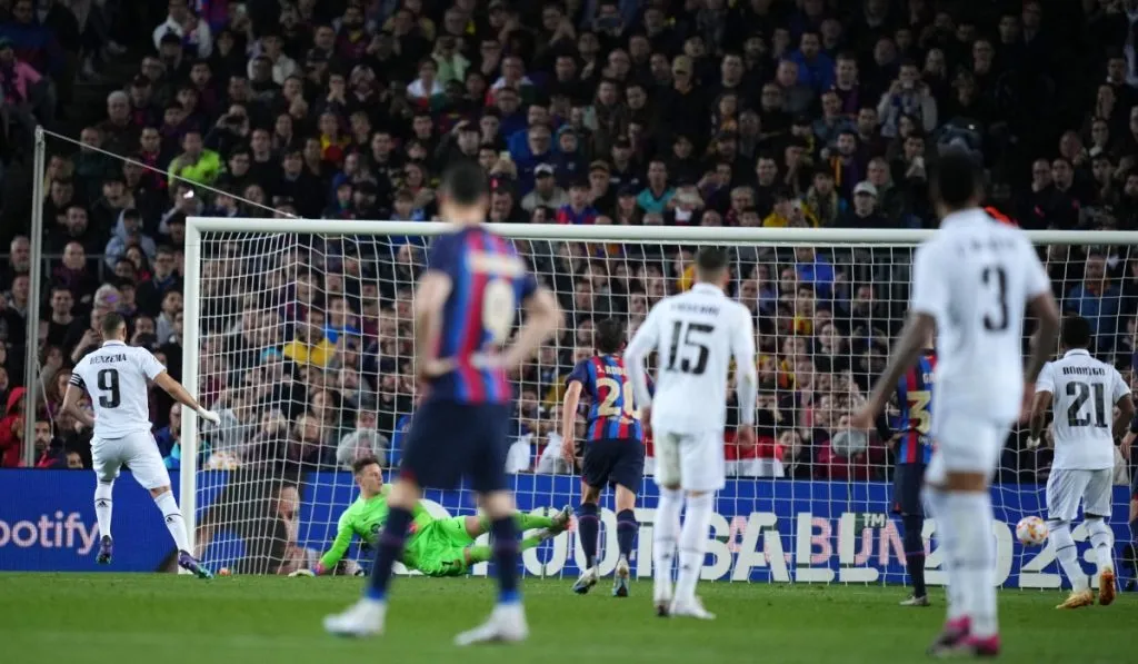 Karim Benzema y su último tanto para Real Madrid en un Clásico de Copa del Rey: Getty Images