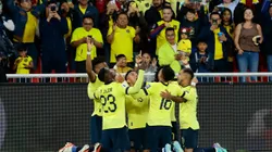 QUITO, ECUADOR - NOVEMBER 21: Angel Mena of Ecuador celebrates with teammates after scoring the team's first goal during a FIFA World Cup 2026 Qualifier match between Ecuador and Chile at Estadio Rodrigo Paz Delgado on November 21, 2023 in Quito, Ecuador. (Photo by Franklin Jacome/Getty Images)