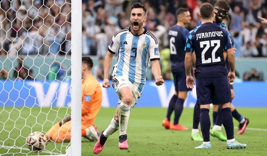 Tagliafico festeja uno de los goles a Croacia en Qatar 2022: Getty Images