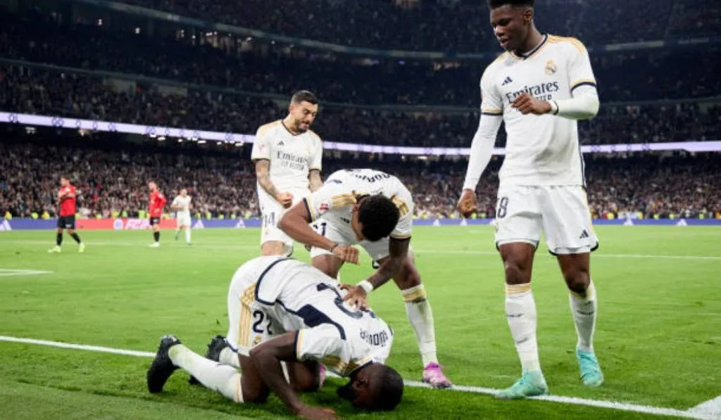 Antonio Rudiger celebra el tanto de la victoria para Real Madrid: Getty Images