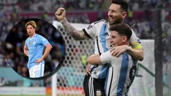 Julián Álvarez, Lionel Messi y Kevin De Bruyne.