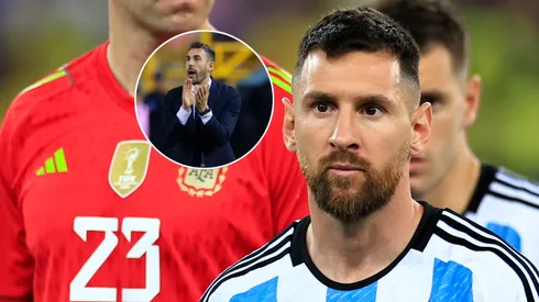 David Dóniga y Lionel Messi.