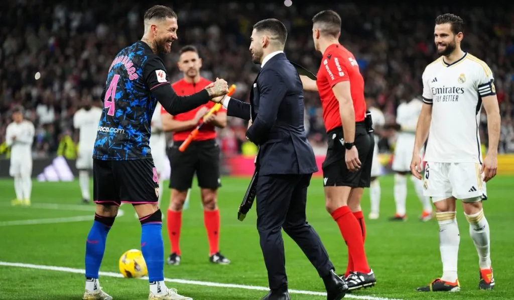 Recibimiento a Topuria y Sergio Ramos en la casa del Real Madrid: Getty Images
