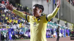LA PAZ, BOLIVIA - OCTOBER 12: Kendry Paez of Ecuador celebrates after scoring the team's first goal during the FIFA World Cup 2026 Qualifier match between Bolivia and Ecuador at Hernando Siles Stadium on October 12, 2023 in La Paz, Bolivia. (Photo by Gaston Brito Miserocchi/Getty Images)