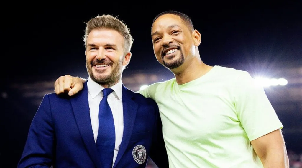 David Beckham y Will Smith en el estadio de Inter Miami. (Foto: X / @Jhosua1992)