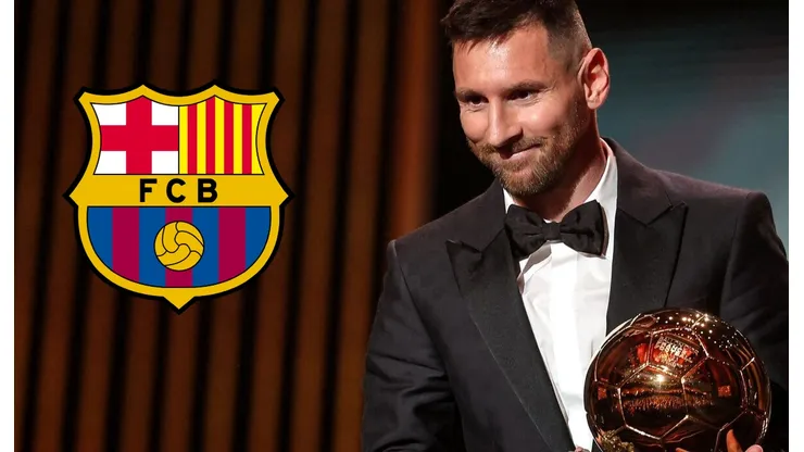 Lionel Messi junto a su octavo Balón de Oro.