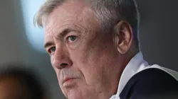 A Carlo Ancelotti no le gustó cuando le preguntaron si sus dirigidos están desconcentrados por los rumores que sonaron sobre Kylian Mbappé. Getty Images.