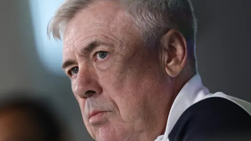 A Carlo Ancelotti no le gustó cuando le preguntaron si sus dirigidos están desconcentrados por los rumores que sonaron sobre Kylian Mbappé. Getty Images.