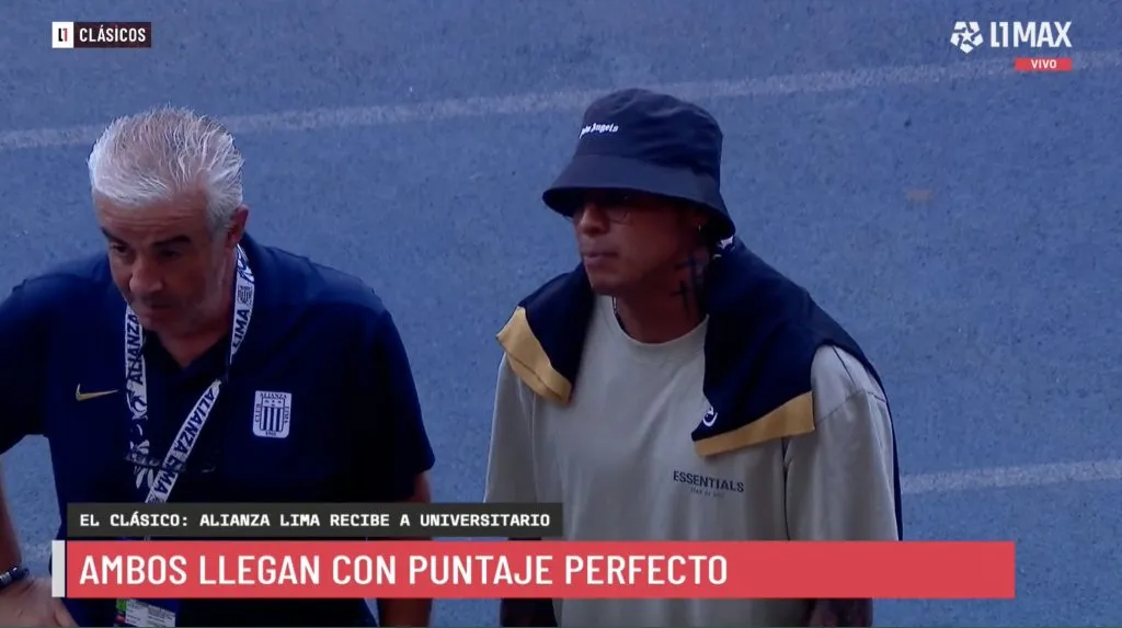 Ángelo Campos en campo de juego el día del clásico. (Foto: Liga 1 MAX).