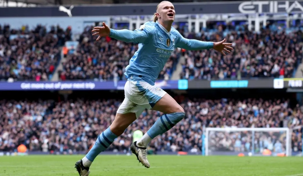 Erling Haaland festejando su regreso al gol en el equipo de Pep Guardiola: Getty Images