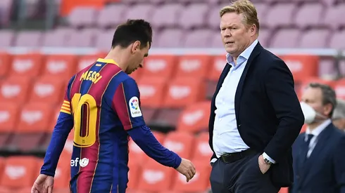 Ronald Koeman y Lionel Messi en su último partido por el Camp Nou de Barcelona.
