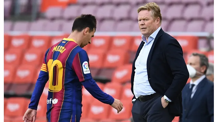 Ronald Koeman y Lionel Messi en su último partido por el Camp Nou de Barcelona.