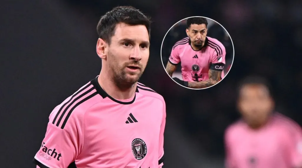 Lionel Messi y un compañero de Inter Miami