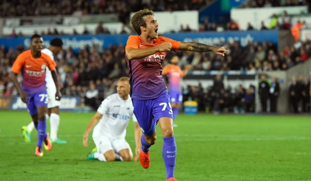 Aleix García en sus tiempos con Guardiola por Manchester y antes de llegar a Girona: Getty Images