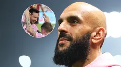 Messi y su guardaespaldas.