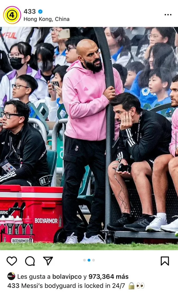 Destacan al guardaespaldas de Messi. (Foto: Instagram / @433)