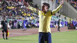 LA PAZ, BOLIVIA - OCTOBER 12: Kendry Paez of Ecuador celebrates after scoring the team's first goal during the FIFA World Cup 2026 Qualifier match between Bolivia and Ecuador at Hernando Siles Stadium on October 12, 2023 in La Paz, Bolivia. (Photo by Gaston Brito Miserocchi/Getty Images)