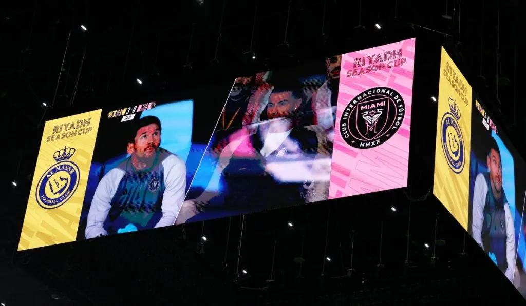 La única imagen de Messi con CR7 en el amistoso de Arabia: Getty Images