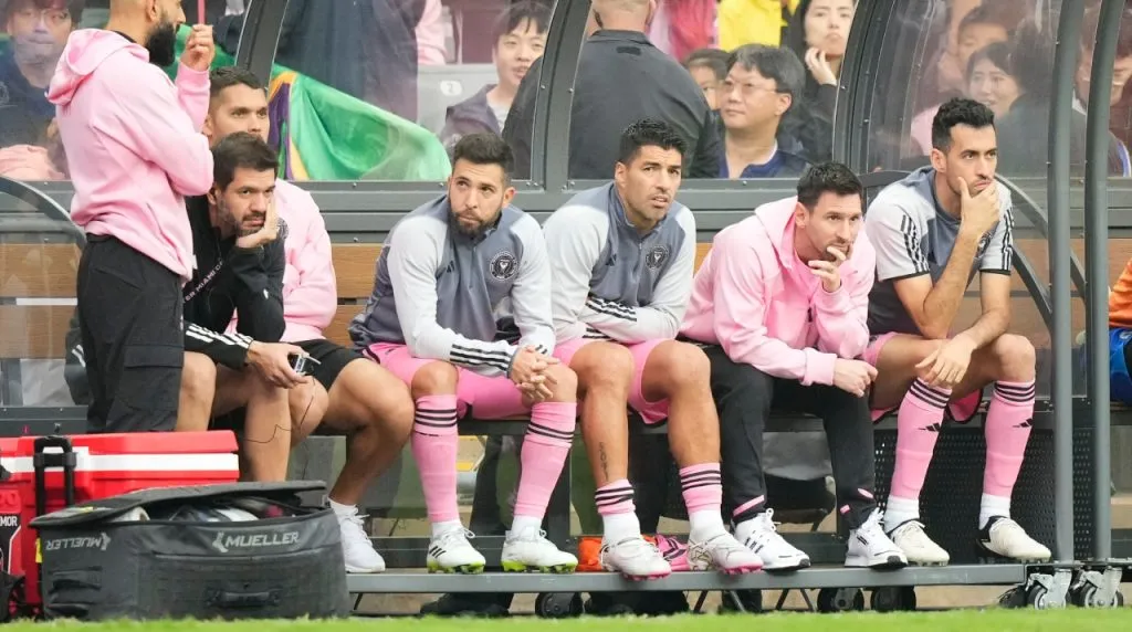 Las estrellas de Inter Miami en el amistoso en Hong Kong. (Foto: Getty Images)