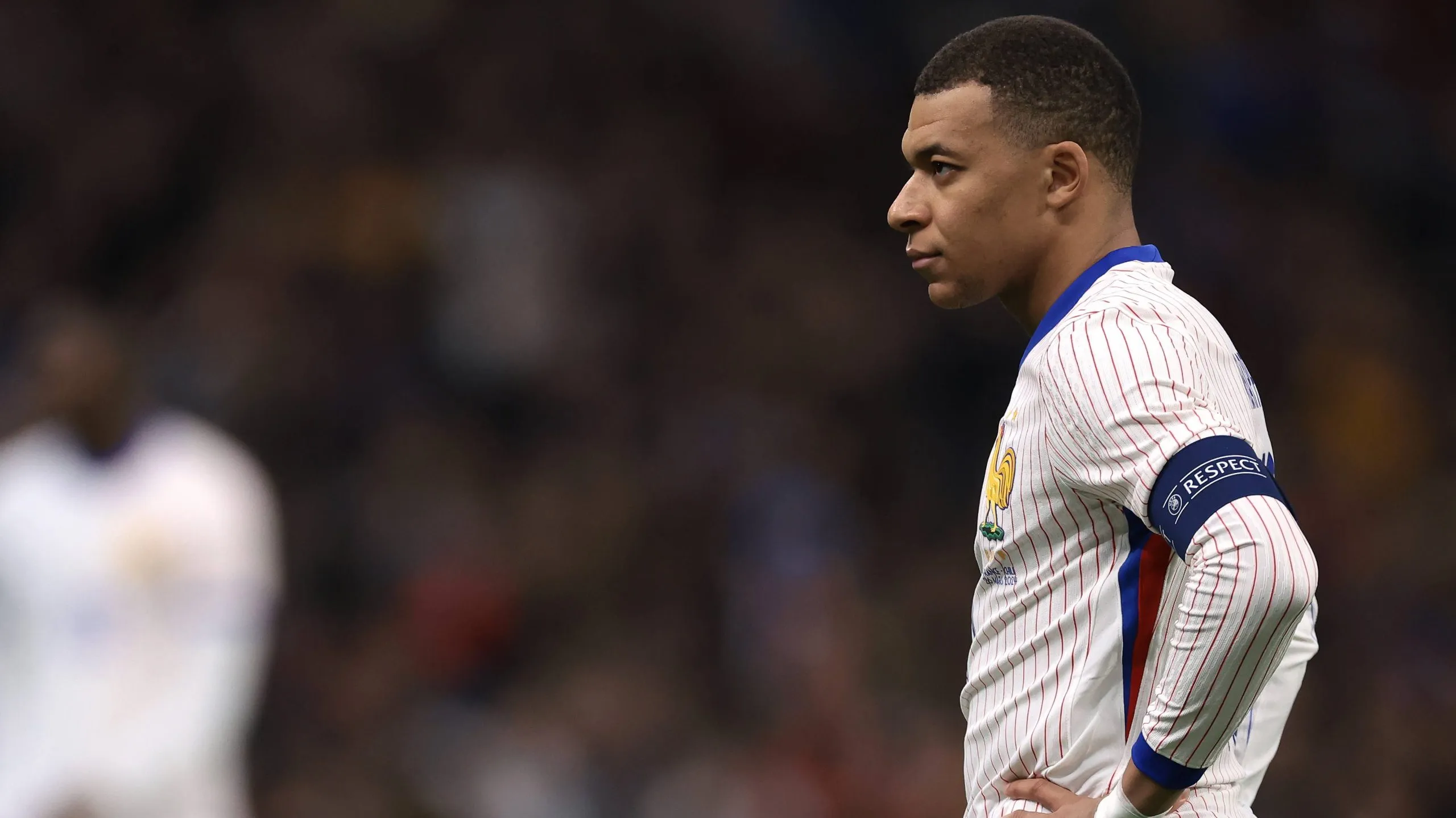 Kylian Mbappé, en el partido de Francia vs. Chile en el Vélodrome.