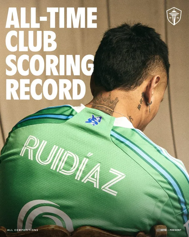 Raúl Ruidíaz y el homenaje del Seattle Sounders. (Foto: Seattle Sounders).