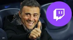Luis Enrique y logo de Twitch.