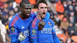 Nicolas Tagliafico celebrando uno de sus goles en Lyon.