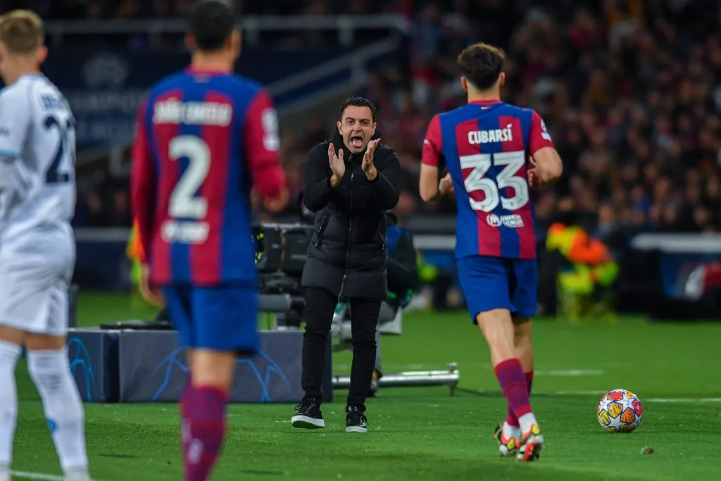Xavi Hernández en el FC Barcelona vs. Napoli.