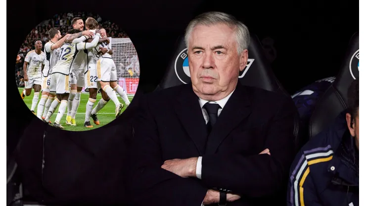 Carlo Ancelotti y jugadores del Real Madrid.