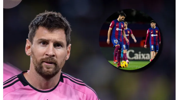 Lionel Messi y jugadores del actual Barcelona.
