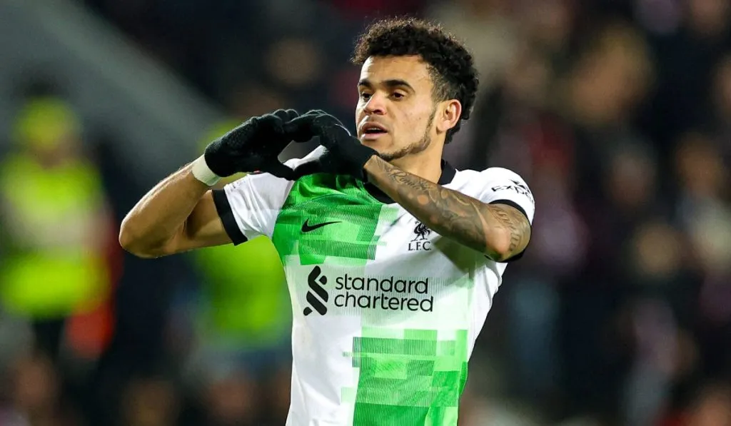 Luis Díaz festeja uno de sus goles con Liverpool: IMAGO