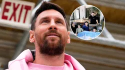 Lionel Messi y la familia de Guillermo Fernández.