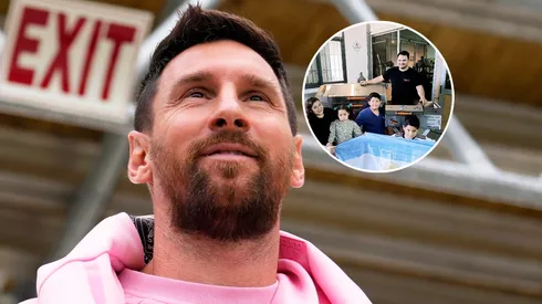 Lionel Messi y la familia de Guillermo Fernández.